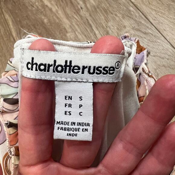 CHARLOTTE RUSSE Women's Multicolor Smocked Waist Midi Dress Size S - Picture 6 of 8